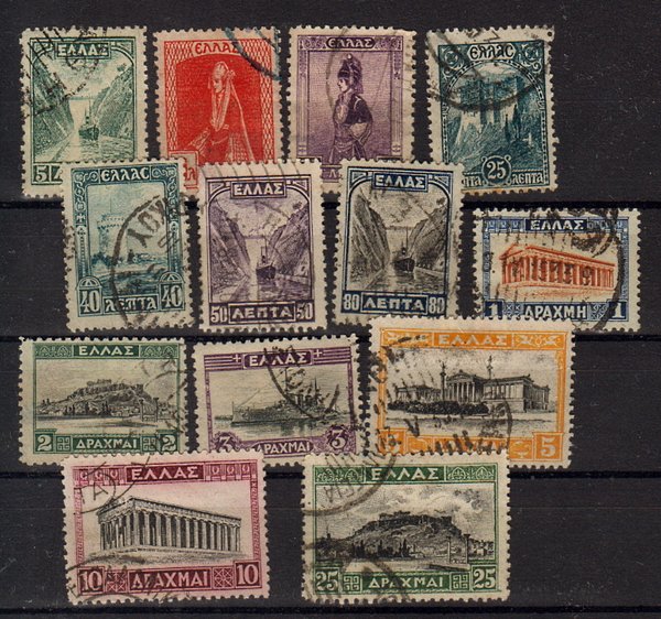 Briefmarken Griechenland 304-15 + 17 o