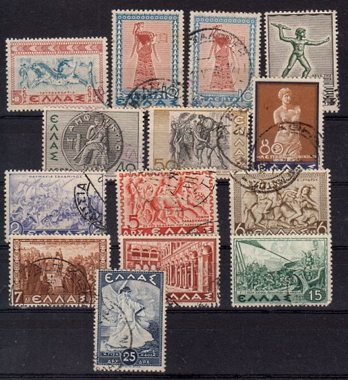 Briefmarken Griechenland 395-407 + A 396 o