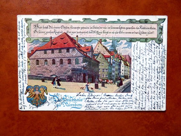 Ansichtskarte / Brief Deutsches Reich - Nürnberg / Fleischhaus 1901 nach Konstantinopel