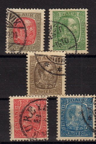 Briefmarken Island 36-39 + 41 o