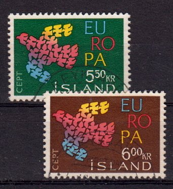 Briefmarken Island 354-55 o auch als 4er Blöcke