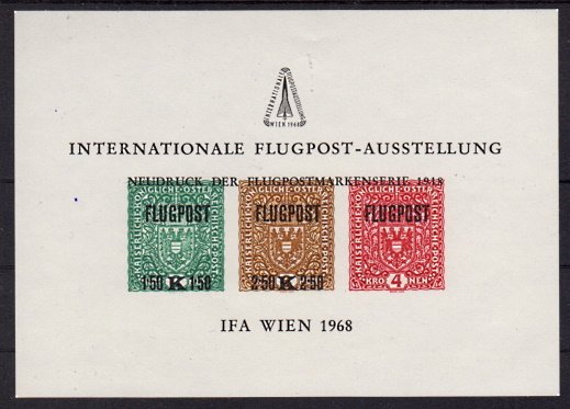Briefmarken Österreich Gedenkblatt 1968