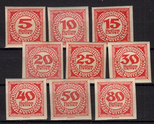 Briefmarken Österreich Porto 93-101 *