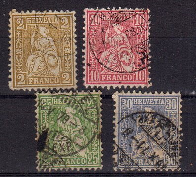Briefmarken Schweiz 29-30 + 32-33 o
