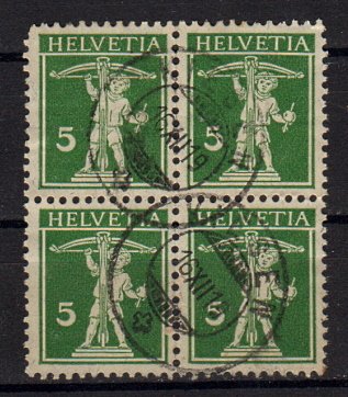 Briefmarken Schweiz 113 III o 4er Block