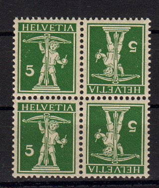Briefmarken Schweiz 113 III ** 4er Block K 5 III