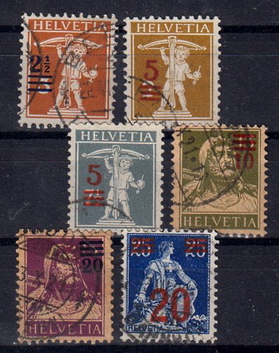 Briefmarken Schweiz 156-61 o