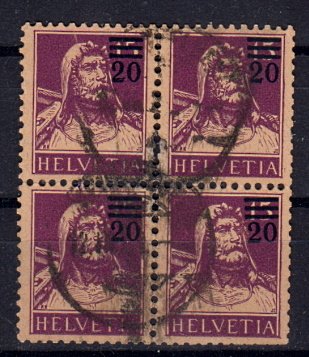 Briefmarken Schweiz 160 a o 4er Block