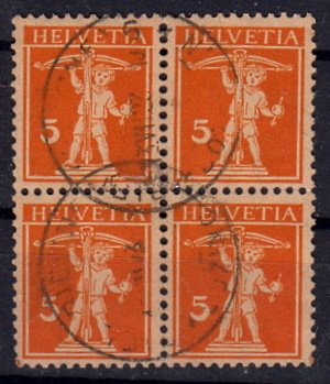 Briefmarken Schweiz 162 o 4er Block