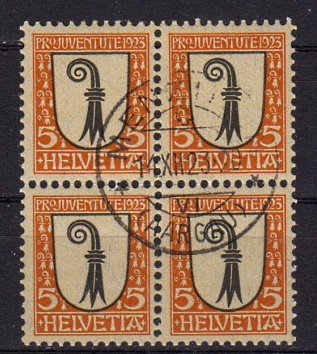 Briefmarken Schweiz 185 o 4er Block