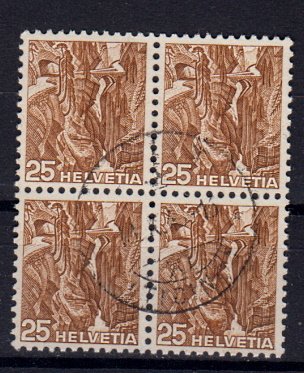 Briefmarken Schweiz 302 y o 4er Block