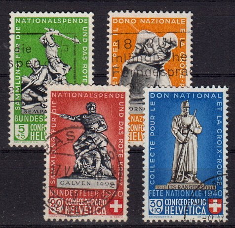 Briefmarken Schweiz 364-67 o