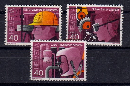 Briefmarken Schweiz 1134-36 o auch als 4er Blöcke
