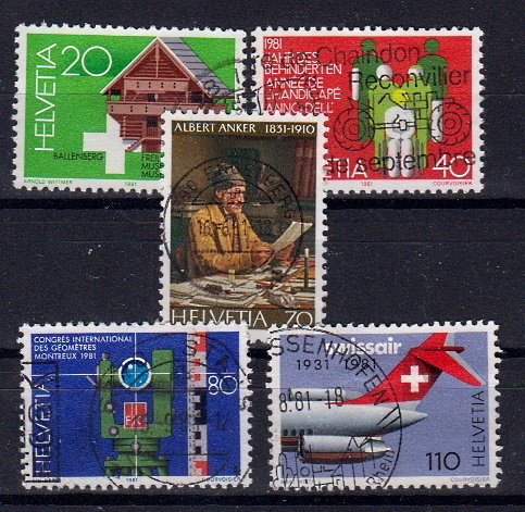 Briefmarken Schweiz 1191-95 o