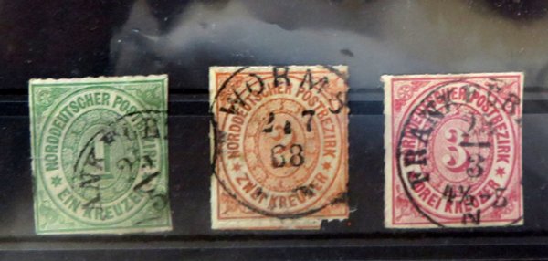 Briefmarke Norddeutscher Postbezirk 7/9 o