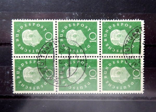 Briefmarke BRD 303 o Sechserblock