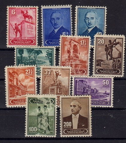 Briefmarken Türkei 1121-23 + 25-32 ** (1131 beschädigt)