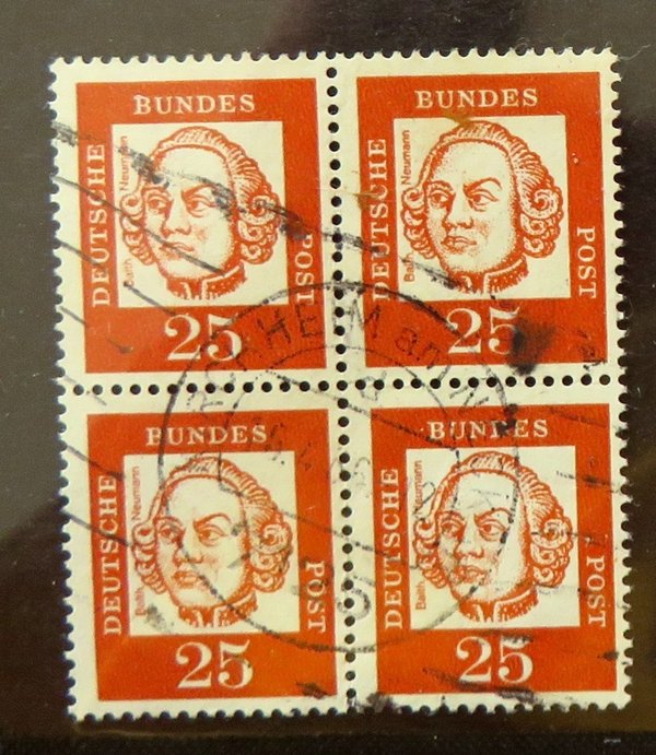 Briefmarke BRD 353 o Viererblock