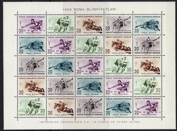 Briefmarken Türkei 1769-73 ** Bogen
