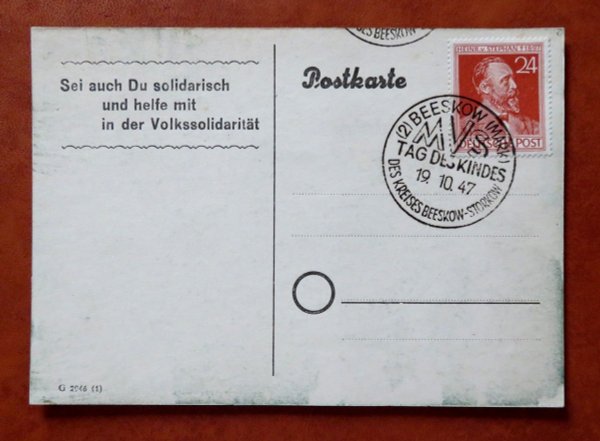 Brief / Ansichtskarte Alliierte Zone 968 EF Märkische Volkssolidarität