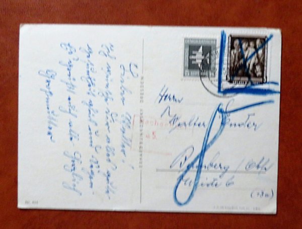 Brief / Ansichtskarte DDR mit 609 mit Nachporto belegt
