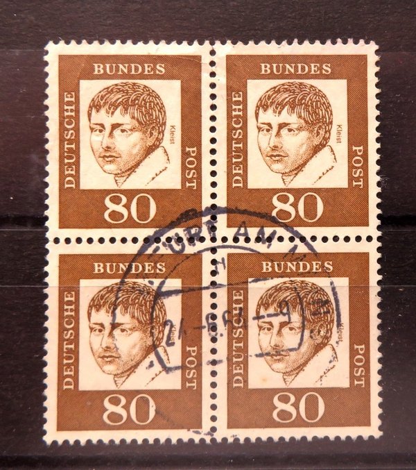 Briefmarke BRD 359 o Viererblock. Oben nicht ganz perfekt!