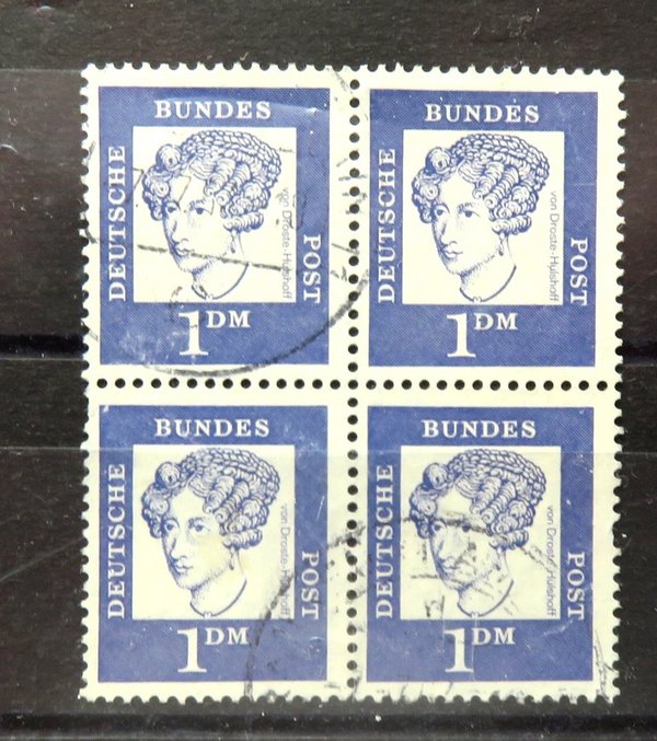 Briefmarke BRD  361 o Viererblock. Zahnfehler rechts!