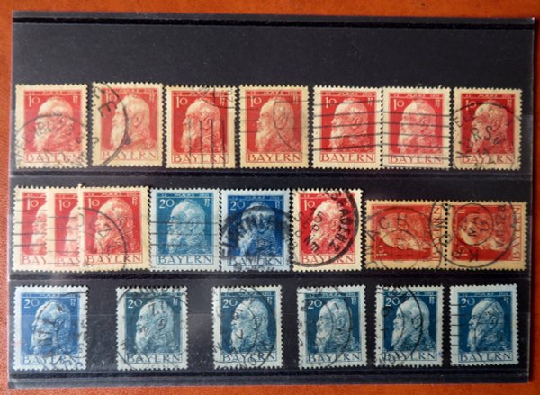 Briefmarke Bayern 78/79 o mehrfach Lot
