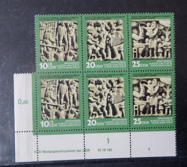 Briefmarke DDR 1988/90 ** ZD mit DV und DZ