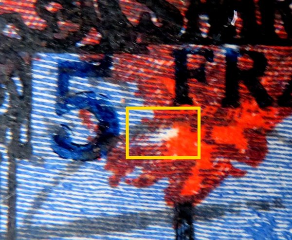 Briefmarke Saargebiet 83 III o Plattenfehler weißer Fleck im Rauch