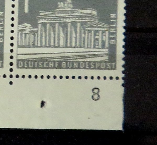 Briefmarke Berlin 140 ** UR Fünferstreifen mit Druckerzeichen 10