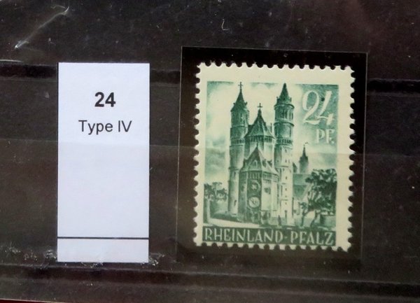 Briefmarke Französische Zone Rheinland-Pfalz 24 IV **