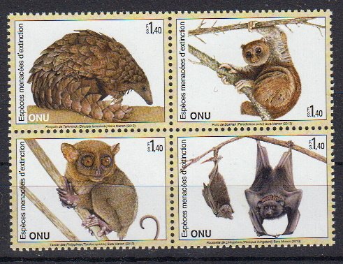 Briefmarke Vereinte Nationen Genf 834-37 **