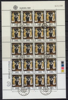 Briefmarken Zypern 548 o Bogen