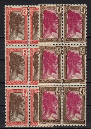 Briefmarken Madagaskar 181-82 ** 6er Blöcke
