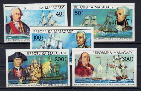 Briefmarken Madagaskar 742-46 ** geschnitten