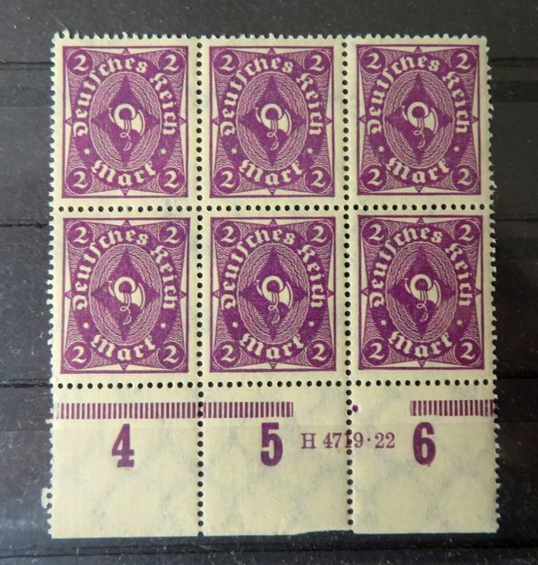 Briefmarke Deutsches Reich 224 * HAN 4719.22 Sechserblock