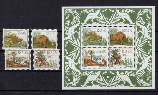 Briefmarken Südafrika 622-25 + Block 14 **