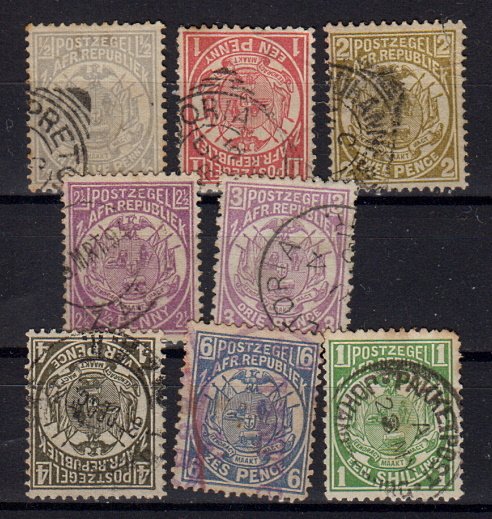 Briefmarken Transvaal 12-13 + 15-20 o