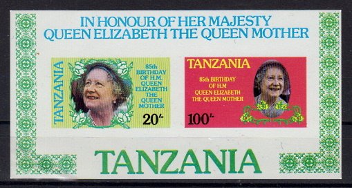 Briefmarken Tansania Block 42 ** ungezähnt