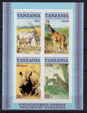 Briefmarken Tansania Block 58 ** ungezähnt