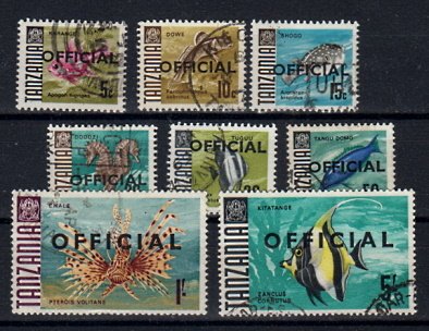 Briefmarken Tansania Dienst 9-16 o