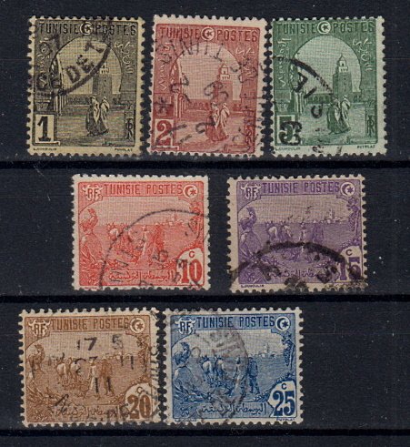 Briefmarken Tunesien 29-30 + 32-36 o