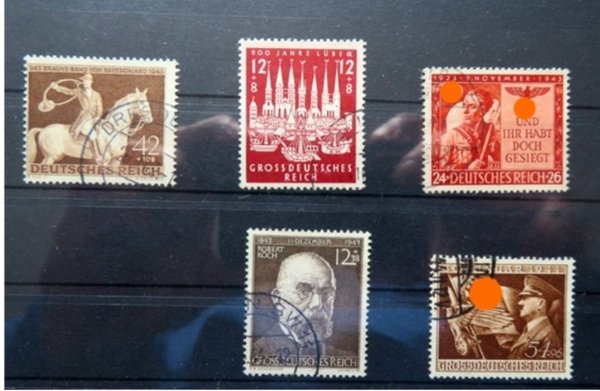 Briefmarke Deutsches Reich 854, 862/65 alles o