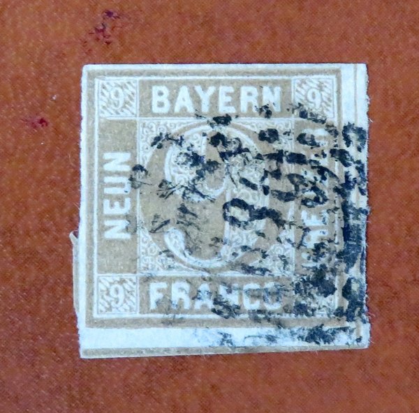 Briefmarke Bayern 11 o rechts und unten Überrand