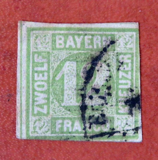 Briefmarke Bayern 12 o