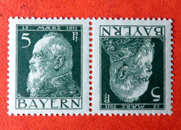 Briefmarke Bayern K1 III ** Kehrdruck der 77