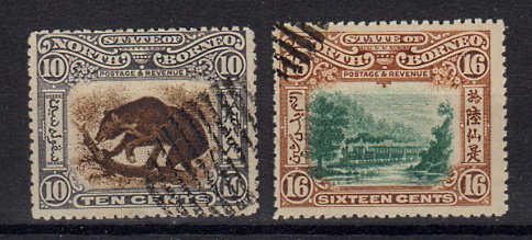 Briefmarken Nord-Borneo 95 a + 96 o