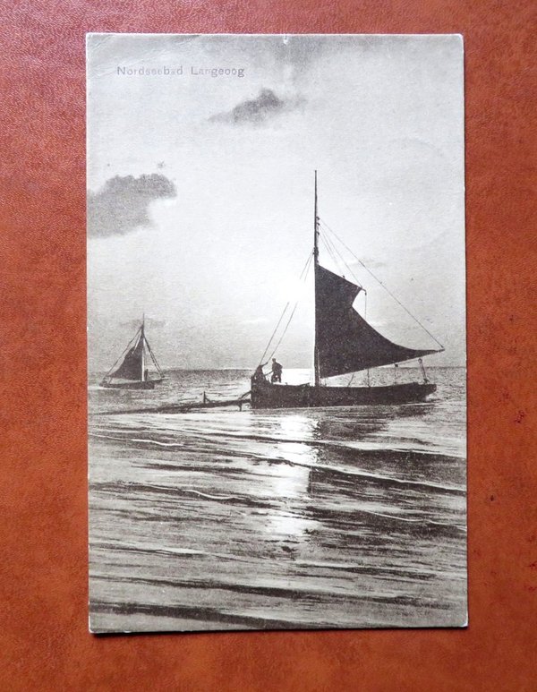 Ansichtskarte Langeoog 1912 Segelschiffe