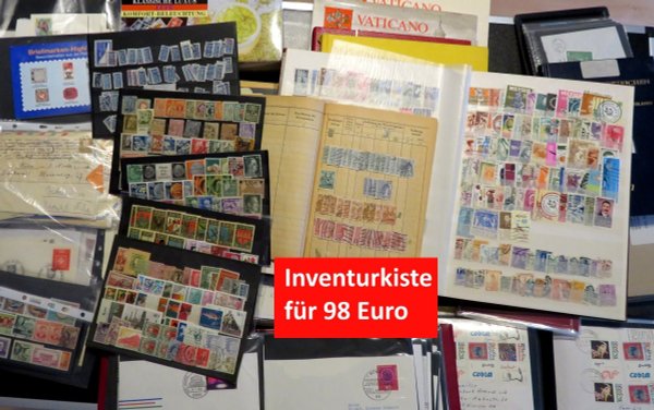 Briefmarken Inventurkiste für 98 Euro